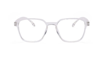 Mat White Transparent Full Rim Square