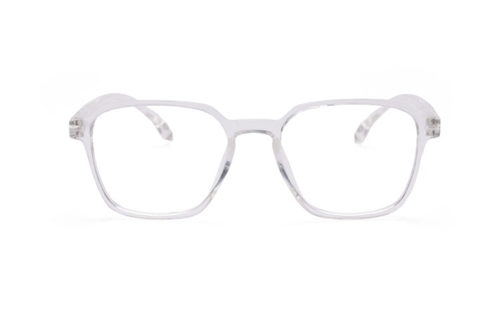 Mat White Transparent Full Rim Square