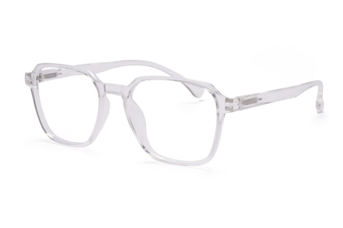 White Transparent Full Rim Square