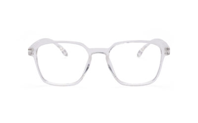 Matte White Transparent Full Rim Square
