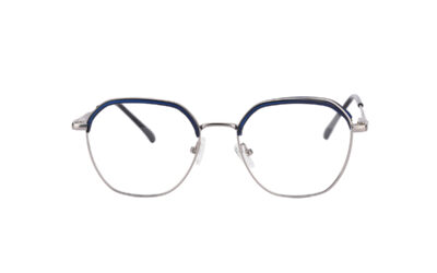 Blue With Silver Metal Full Rim