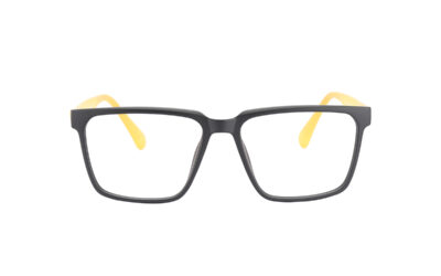 Black with Yellow Square Full Rim