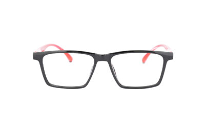 Black Red Rectangle Full Rim