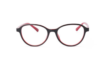 Black Red Round Full Rim