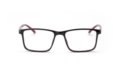 Black Red Rectangle Full Rim